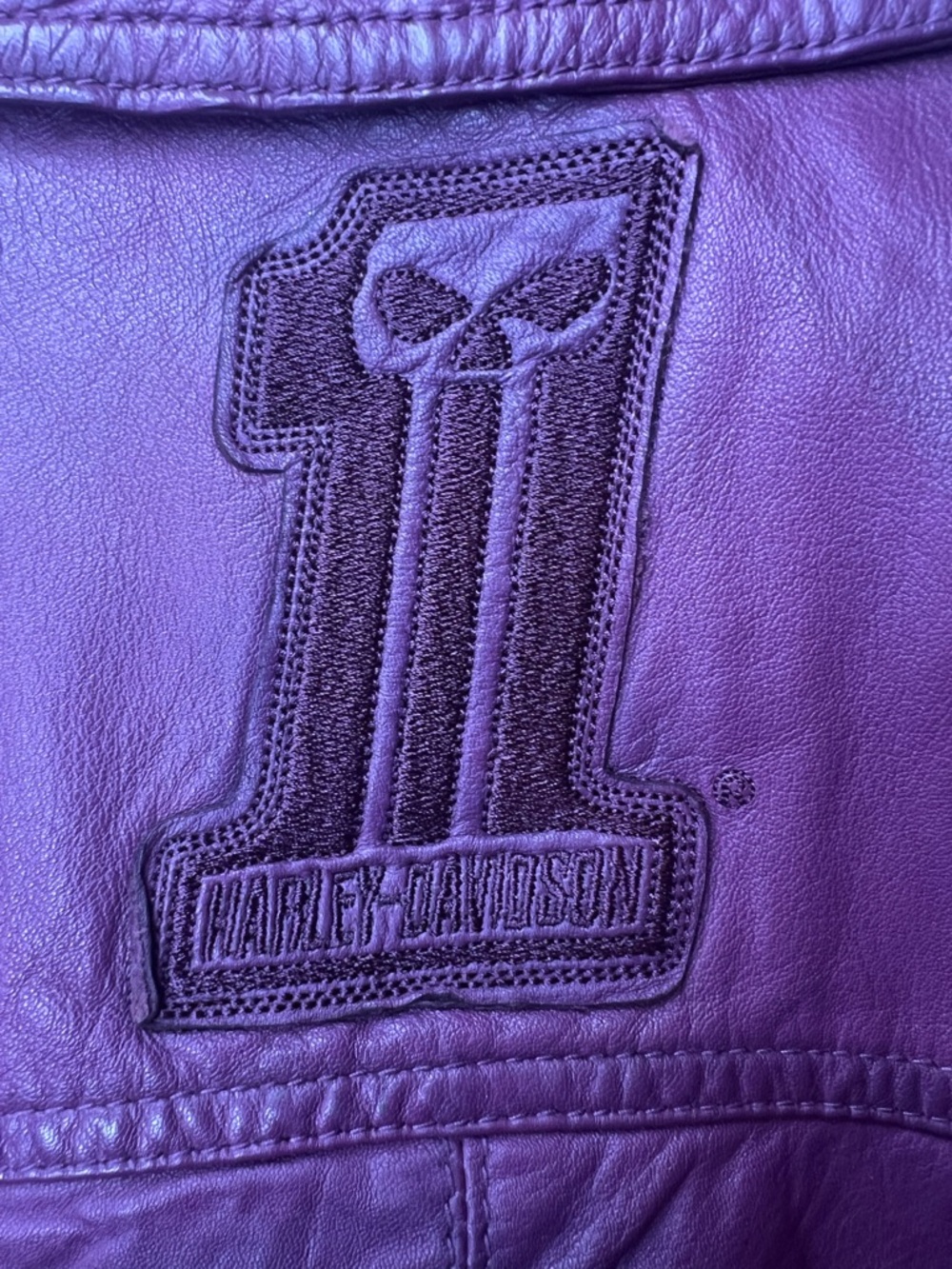 Harley Davidson‎ Purple Leather Moto Jacket Studded Small - Picture 11 of 16